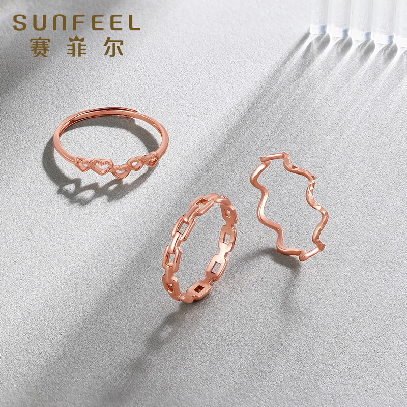Elegant 18K Rose Gold Love Knot Ring with Heart Detail - Heart Measures Approximately 14.8mm Wide and 3.6mm High