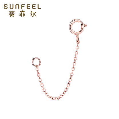 18K Gold O-Shaped Adjustable Extender Chain for Necklace & Bracelet,