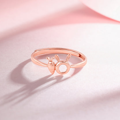 Women's Adjustable 18K Rose Gold Plated Plain Band Ring