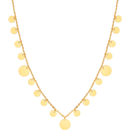 SUNFEEL's 18K Gold Disc Pendant Necklace: A Chic and Stylish Collarbone Chain for Your Fashionable Girlfriend