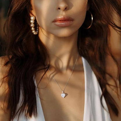 SUNFEEL 925 Sterling Silver Heart Necklace, Dainty Heart Necklaces for Women Trendy Jewelry Gifts for Mom Wife Girlfriend Bridesmaids for Anniversary Valentine's Day Birthday Wedding 16 + 2'' Extender