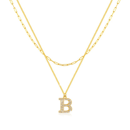 SUNFEEL Dainty Initial Necklace for Women Layered Necklace 14K Gold Plated 925 Sterling Silver Cute Letter Trendy Initial Layering Necklaces for Women Jewelry Gifts for Mom Wife Girlfriend Bridesmaids