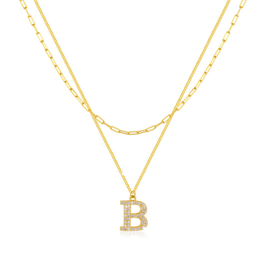 SUNFEEL Dainty Initial Necklace for Women Layered Necklace 14K Gold Plated 925 Sterling Silver Cute Letter Trendy Initial Layering Necklaces for Women Jewelry Gifts for Mom Wife Girlfriend Bridesmaids