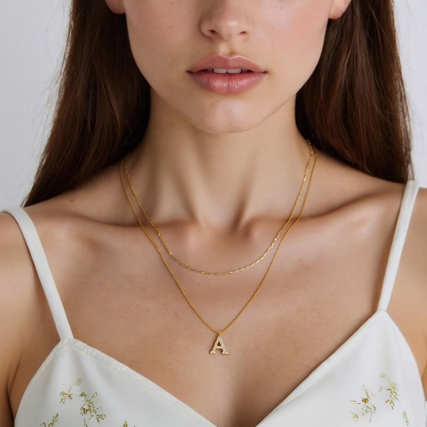 SUNFEEL Dainty Initial Necklace for Women Layered Necklace 14K Gold Plated 925 Sterling Silver Cute Letter Trendy Initial Layering Necklaces for Women Jewelry Gifts for Mom Wife Girlfriend Bridesmaids