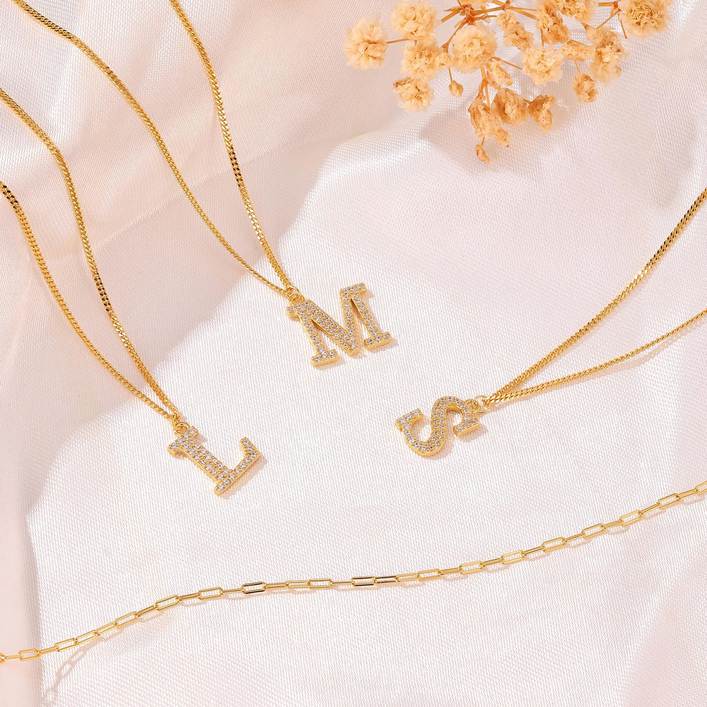 SUNFEEL Dainty Initial Necklace for Women Layered Necklace 14K Gold Plated 925 Sterling Silver Cute Letter Trendy Initial Layering Necklaces for Women Jewelry Gifts for Mom Wife Girlfriend Bridesmaids