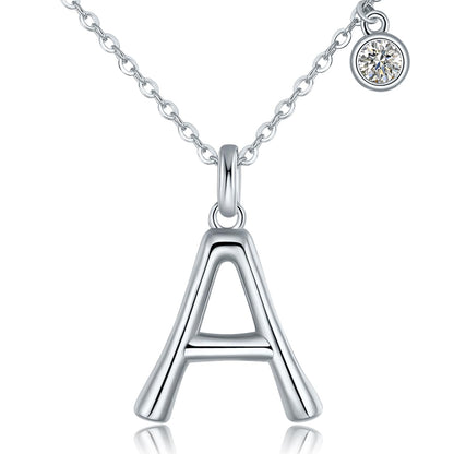 SUNFEEL Initial Necklaces for Women, 925 Sterling Silver Letter Necklace with Cubic Zirconia Inlay, Dainty Jewelry Gift for Mom, Wife, Girlfriend, Daughter for Mother's Day, Anniversary, Birthday, Party