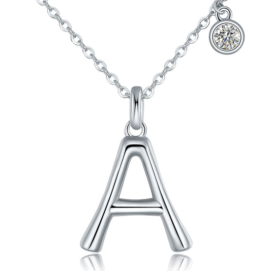 SUNFEEL Initial Necklaces for Women, 925 Sterling Silver Letter Necklace with Cubic Zirconia Inlay, Dainty Jewelry Gift for Mom, Wife, Girlfriend, Daughter for Mother's Day, Anniversary, Birthday, Party