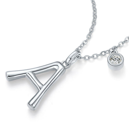 SUNFEEL Initial Necklaces for Women, 925 Sterling Silver Letter Necklace with Cubic Zirconia Inlay, Dainty Jewelry Gift for Mom, Wife, Girlfriend, Daughter for Mother's Day, Anniversary, Birthday, Party