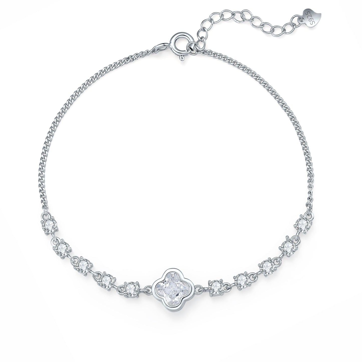 SUNFEEL 4-Leaf Clover Bracelet for Women, Lucky Charm Dainty Flower Bracelet, Elegant Adjustable Jewelry Gift for Her, Birthday, Valentine's Day, Everyday Wear