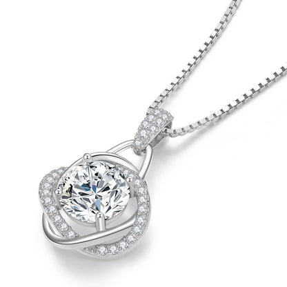 SUNFEEL Mothers Day Gifts for Mom 925 Sterling Silver Cubic Zirconia Pendant Necklace 16+2'' Extender for Women Jewelry Gifts for Mother Wife Girlfriend Bride for Prom Party Wedding Anniversary