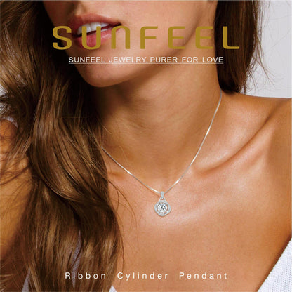 SUNFEEL Mothers Day Gifts for Mom 925 Sterling Silver Cubic Zirconia Pendant Necklace 16+2'' Extender for Women Jewelry Gifts for Mother Wife Girlfriend Bride for Prom Party Wedding Anniversary