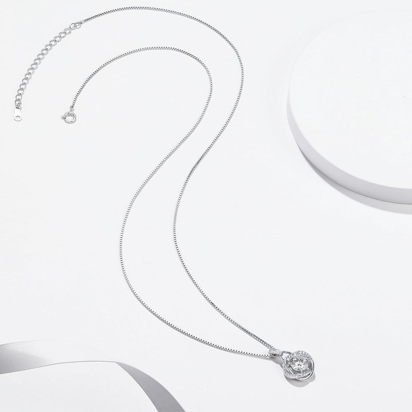 SUNFEEL Mothers Day Gifts for Mom 925 Sterling Silver Cubic Zirconia Pendant Necklace 16+2'' Extender for Women Jewelry Gifts for Mother Wife Girlfriend Bride for Prom Party Wedding Anniversary