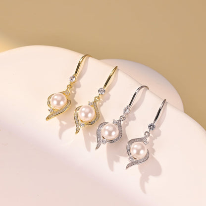 SUNFEEL Pearl Earrings for Women Trendy 925 Sterling Silver 14K Gold Plated Earring Hypoallergenic Pearl Drop Earrings Dangle Earrings Jewelry Gifts for Wife Girlfriend Bridesmaids Bridal Prom Wedding